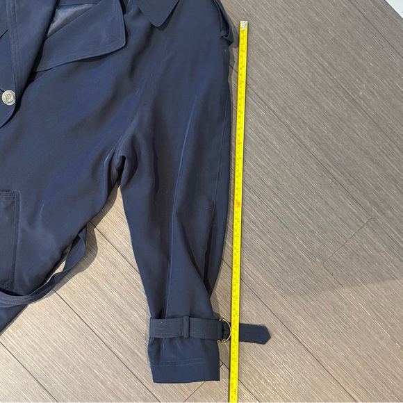 Utex Double Breasted Full Length Navy Trench Coat - Picture 6 of 6